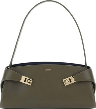 Ferragamo Olive Hug Large Shoulder Bag