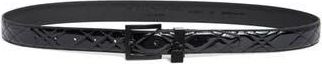 Kurt Geiger 30mm Patent Quilted Leather Belt in Black Shiny Powder Coat Black at Nordstrom Rack, Size Large/x-Large
