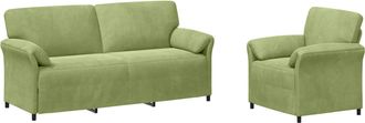 vidaXL Juego De Sof&aacute; 2 Uds. Verde Claro Terciopelo Vidaxl