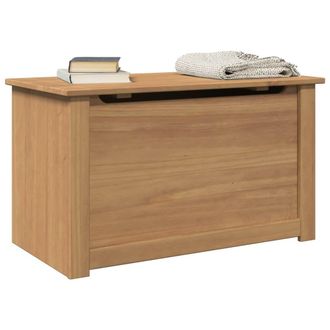 Berkfield Home Storage Chest with Lid Panama 79x42x46 cm Solid Wood Pine in Brown | Size: 79 x 42 x 46 cm