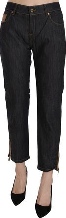Plein Sud Cotton High Waist Straight Cropped Trouser Womens Jeans