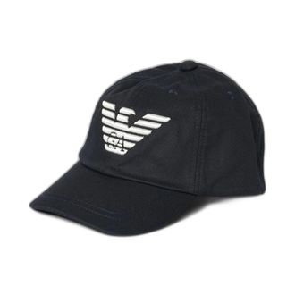 Emporio Armani Cappellino da baseball in cotone con aquila ricamata - - Accessories - unisex - Blu - S