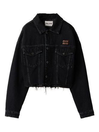 Miu Miu black denim jacket - women - Cotton - 40