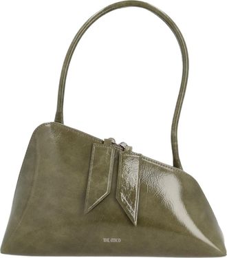 The Attico Triangular Handbag in Glossy Green Leather