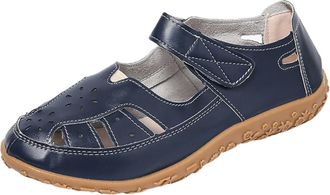 Generic Closed Toe Sandals For Women 2025 Summer Comfortable Flat Sandals With Casual Hollow Out Flat Shoes Wide Width Trendy Sandal Dress Shoes Chunky Sandal