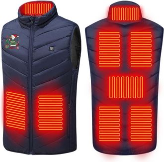 Generic YBEBEWE Heated Jackets for Men Women Lightweight Heated Vest with 3 Temperature Levels and 8 Heating Zones Winter Warm Electric Heating Jacket with Zi