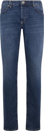 Philipp Plein Basic Straight Cut Jeans - Heren - Slim Fit Jeans - Blauw - W33 - Katoen - Jeans