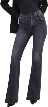 Good American Always Fits Good Legs Flare Jeans in Black325 at Nordstrom Rack, Size 28-32