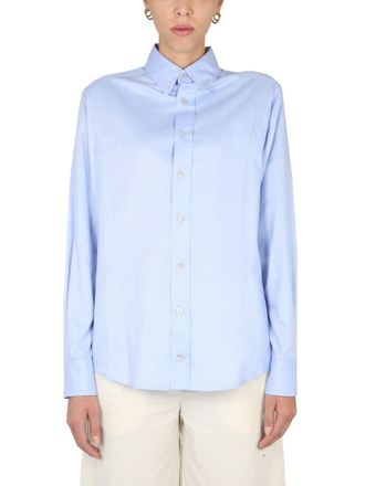 Ballantyne Button-Down Collar Cotton Oxford Shirt - Blue