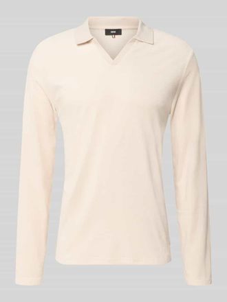 Cinque Longsleeve mit Polokragen und V-Ausschnitt Modell BOLL in Offwhite, Gr&ouml;&szlig;e XXL