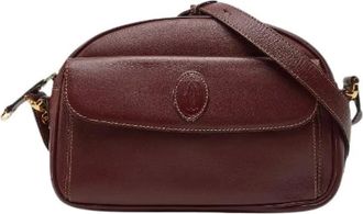 Cartier Pre-owned Cross Body Bags, female, Red, Size: ONE SIZE Pre-owned Must Line Leather Shoulder Bag
