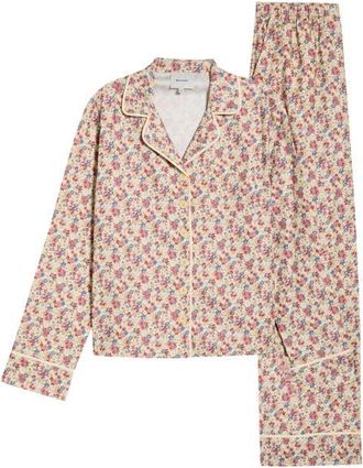 Reformation Coco Print Stretch Organic Cotton Pajamas in Eveline at Nordstrom, Size X-Small