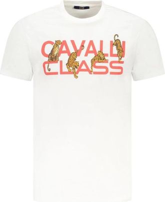Cavalli Luipaard T-shirt voor mannen - Heren - T-shirts - Wit - 2XL - Katoen - Tops
