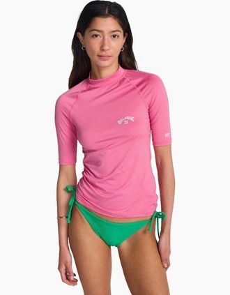 Billabong Womens Billabong Womens Tropical Surf Short Sleeve Rash Vest - Guava - Size: 10/8