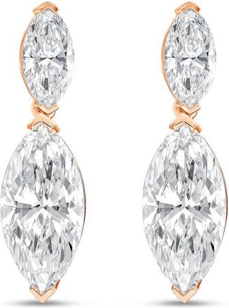Diana M. Jewels 14KW RG Drop Earrings 12.00 Ct TW of Lab grown marquise diamonds