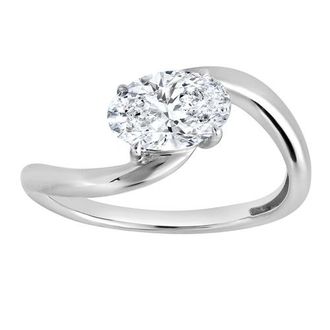 LuvMyJewelry Lilian 1 Ct Oval Lab Grown Diamond Engagement Ring in 14K White Gold at Nordstrom, Size 7