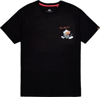 Alpha Industries T-Shirt ALPHA INDUSTRIES Flying Buzz SL T-Shirt, Herren, Gr. XXL, schwarz, Obermaterial: 100% Baumwolle, Shirts T-Shirt