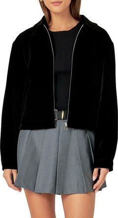 English Factory Velvet Bomber Jacket in Black at Nordstrom, Size X-Small