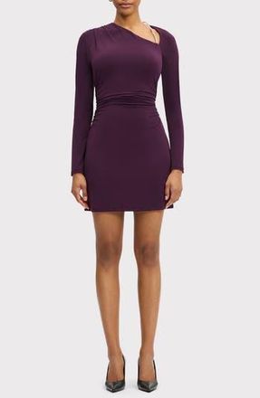H&eacute;rve L&eacute;ger The Abby Long Sleeve Shift Minidress in Pinot at Nordstrom Rack, Size Medium