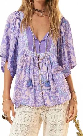 SPELL Sannah Short Sleeve Blouse In Lavender