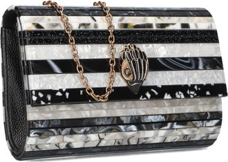 Kurt Geiger Tassen, Dames, Zwart, ONE Size, Wol, Party Eagle Clutch voor stijlvolle avonden