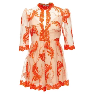 Alice McCall Honeymoon lace nude sheer overlay lined romper