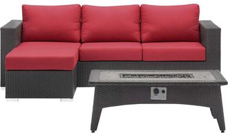 ModWay Outdoor Convene 3Pc Set Outdoor Patio With Fire Pit