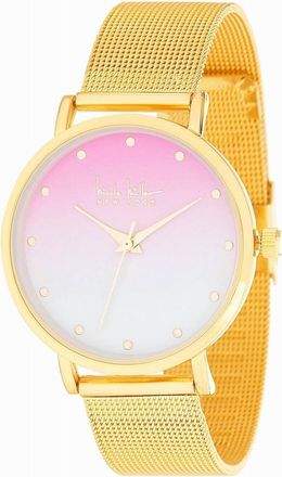Nicole Miller Womens Stainless Steel Bracelet Watch - 35Mm In Gold And Pink