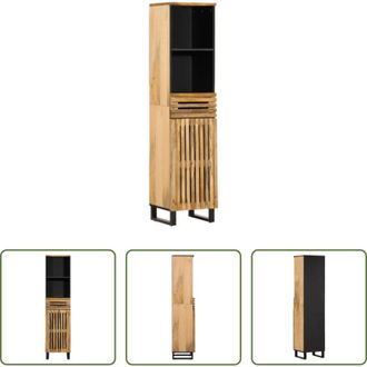 vidaXL Credenza industriale - Credenza 38x34x160 cm in Legno Massello di Mango Grezzo