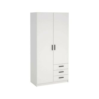 Dmora Dmora - Armario 2 Puertas Sultani, Muebles De Dormitorio, Vestidor, Armario De Ropa, 99x50 H200 Cm, Blanco