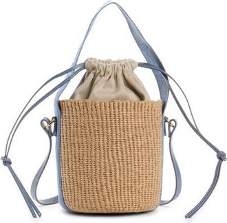 Chlo&eacute; Small Woody Basket Bucket Bag in Ashes Blue at Nordstrom