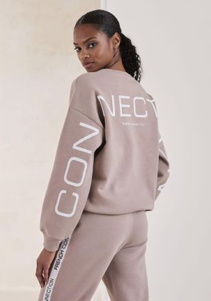 French Connection Sweatshirt FRENCH CONNECTION, Damen, Gr. 32/34, beige (creme), Sweatware, Obermaterial: 60% Baumwolle, 40% Polyester, unifarben, bequem h&uuml;ftlang, Rund