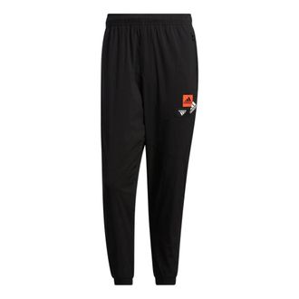 adidas Mens adidas Mh Bp3 Wvpnt Logo Pattern Gym Sports Bundle Feet Autumn Black Pants HM2974