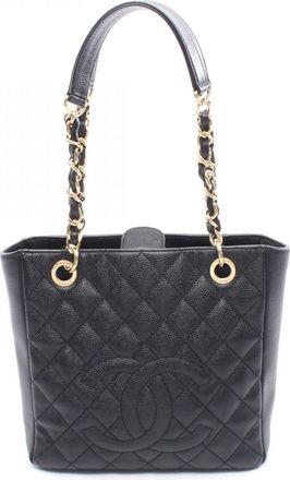 Chanel Black Leather Tote Bag (Pre-Owned)