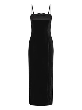 Poss&eacute; Quincy velvet midi dress - Black