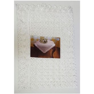 Trade Shop Trade Shop - Centro De Mesa Cuadrado De Encaje Blanco Marfil 80x80cm