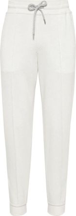 Brunello Cucinelli drawstring-waistband track pants - men - Cashmere/Polyamide/Cotton - M - White