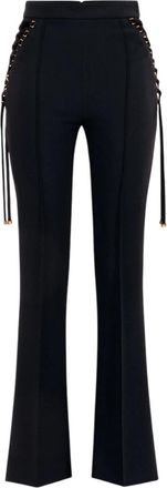 Elisabetta Franchi Flared broek met elegant silhouet - Dames - Wijde Broeken - Zwart - XS - Polyester - Broeken
