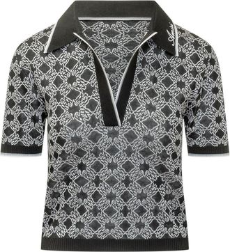 Amiri Black Geometric Shirt Collar Polo