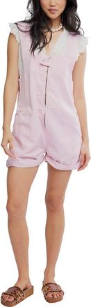 Free People Jude Cotton Shortalls in Pink Parfait at Nordstrom, Size X-Small