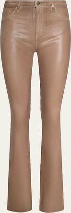 L'agence Marty Ultra High-Rise Coated Flare Jeans