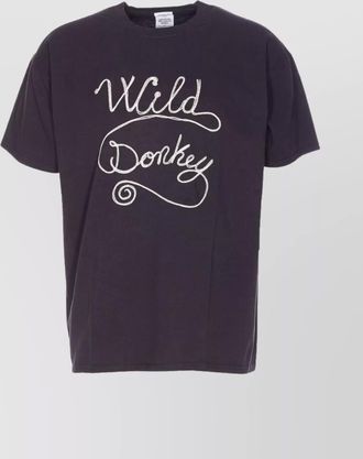 Wild Donkey cotton embroidered logo t-shirt