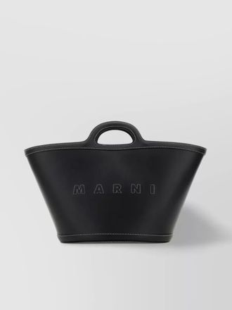 Marni tropicalia small leather tote bag