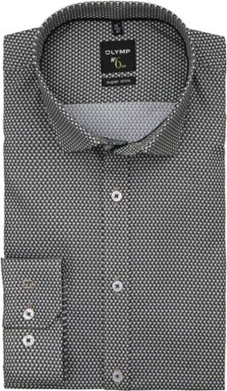 Olymp Olymp, Heren, Overhemden, Grijs, Maat: 3XL