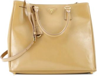 Prada Lux Open Vernice shopper van saffiano leer - Bruin