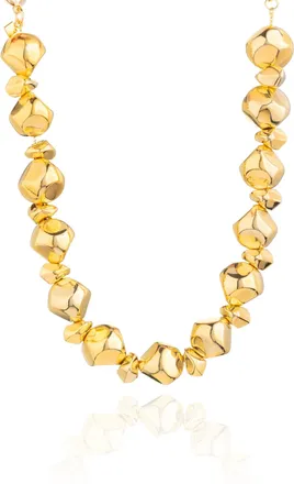 Federica Tosi Gold Mix Stone 18k Gold Plated Bronze Metal Necklace