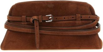 Moschino Brown Tie Me Clutch