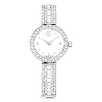 Swarovski Matrix Pearl Bangle Quartz Crystal Silver Dial Ladies Watch 5743680