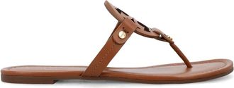 Tory Burch Miller Sandal - Dames - Slippers - Bruin - 35 EU - Leer - Schoenen