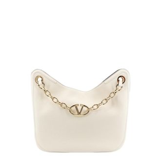 Valentino Garavani Vlogo Gate Grained Leather Hobo Bag
